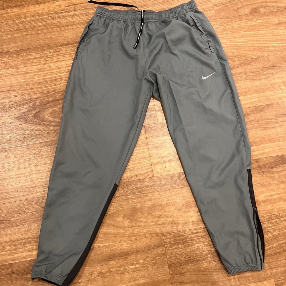 Nike Gray Athletic Joggers with Black Trim